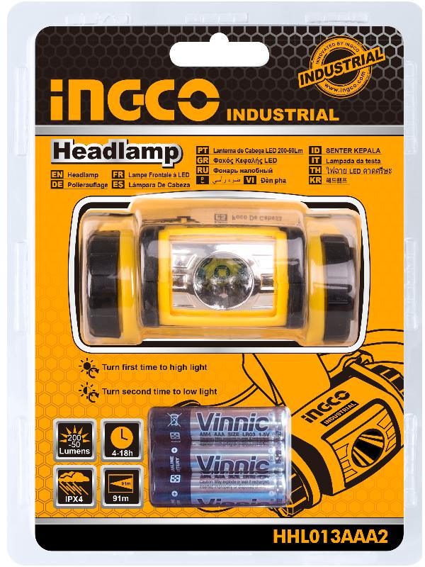 INGCO BENIN - LAMPE TORCHE FRONTALE Code: HHL013AAA2
